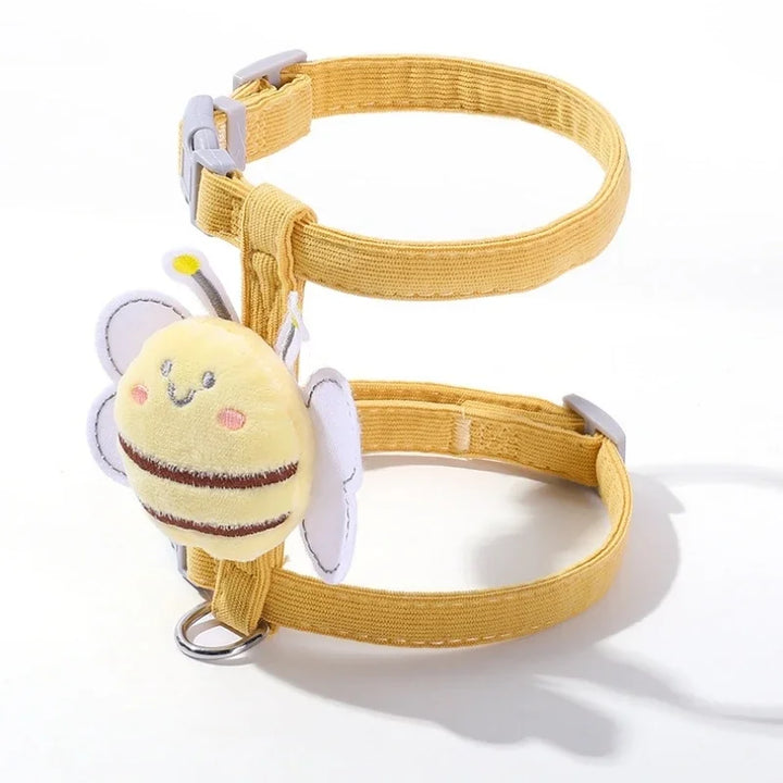Cat harness and leash set with bee design