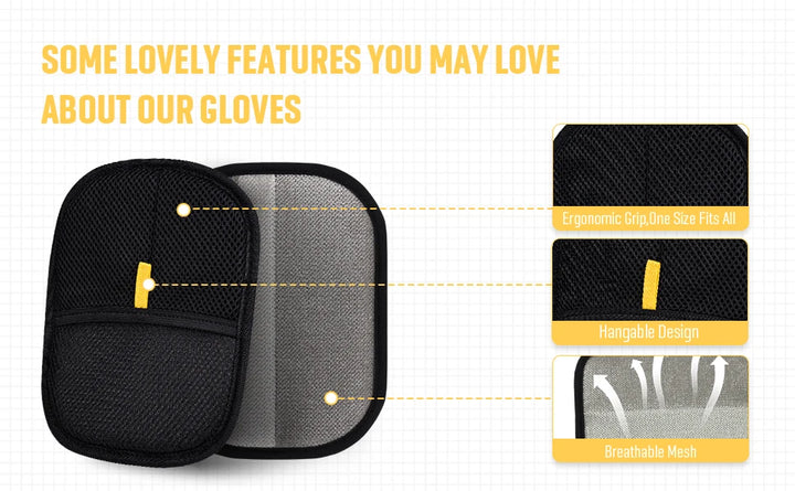pet hair removal glove features