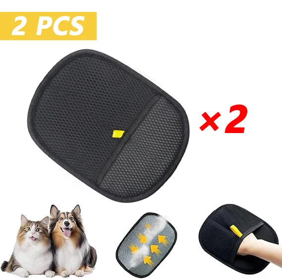 Two pieces of pet hair removal glove  