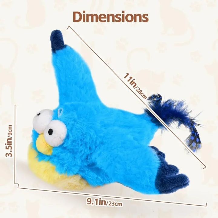 Blue Flapping Bird Cat Toy dimensions