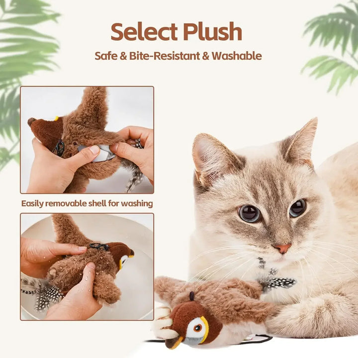 Flapping Bird Cat Toy bite resistant and washable