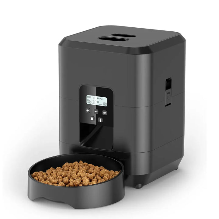 Black Smart Automatic Cat Feeder with food tank