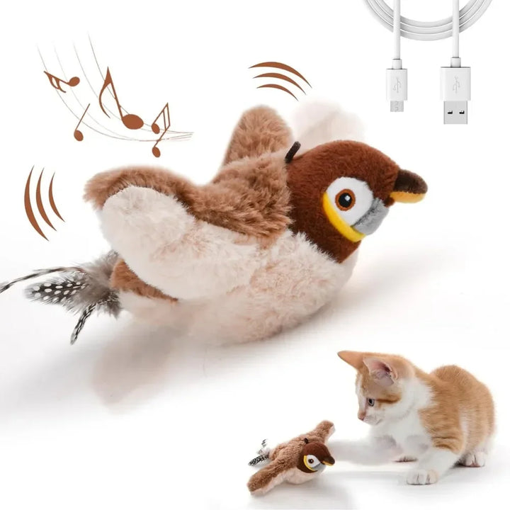 Brown Flapping Bird Cat Toy
