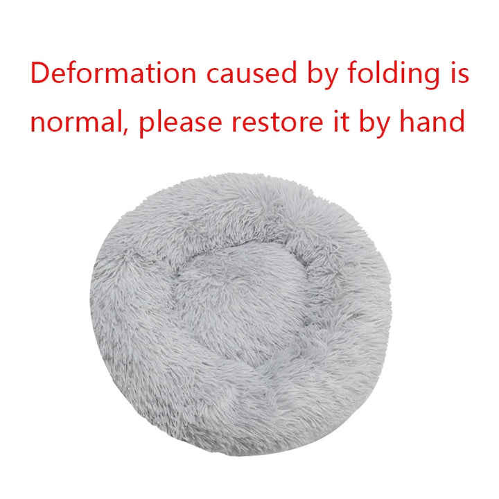 Round Dog Bed Deformation caused by folding which is normal