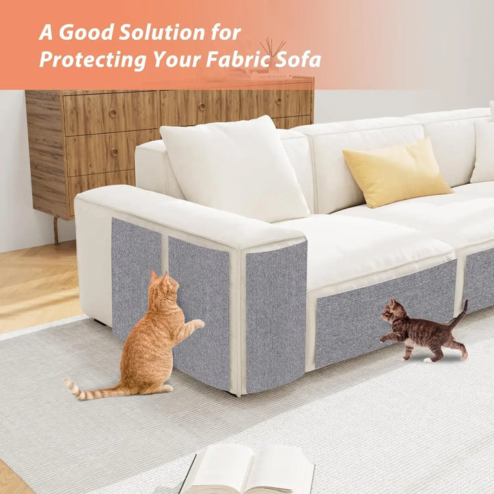 Cat scratching a sofa with the protective Cat Scratching Mat