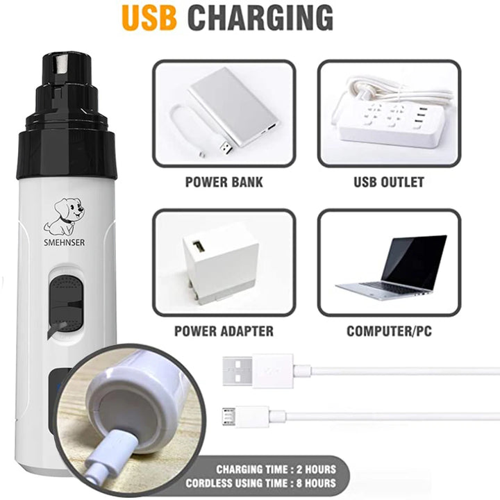 Electric dog nail grinder usb charging