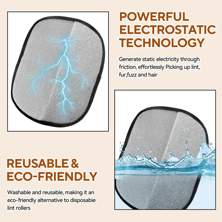 Electrostatic pet hair removal glove  with powerful electrostatic technology and eco-friendliness.