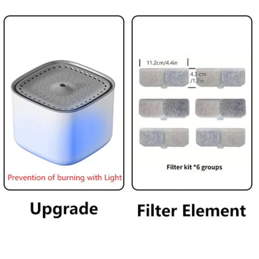 A Cat Water Fountain with a filter element