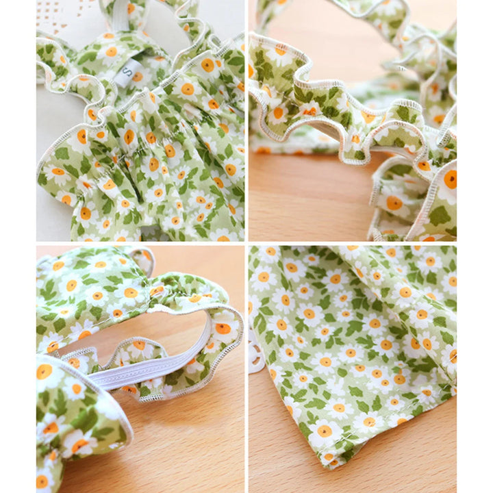 Pictures of a floral cat dress