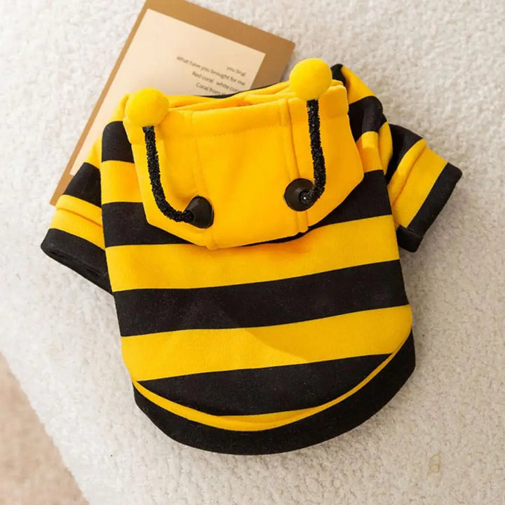 Yellow and black striped cat and dog hoodie 
