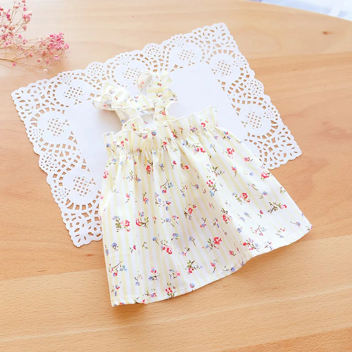 White cat floral dress