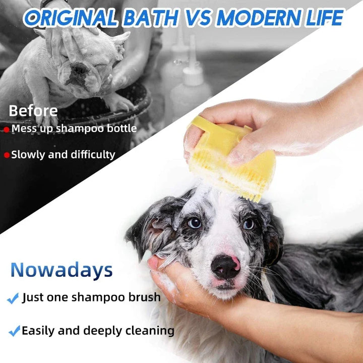 Before vs After the use of a Dog Shampoo Brush