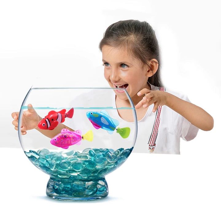 Child playing with a cat water toy