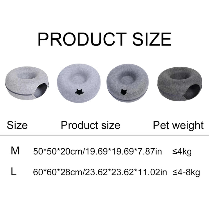 Cat tunnel bed size chart