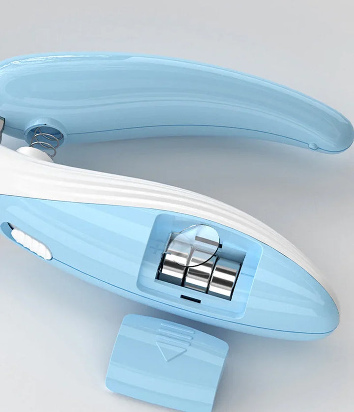 Blue and white pet nail clippers battery 