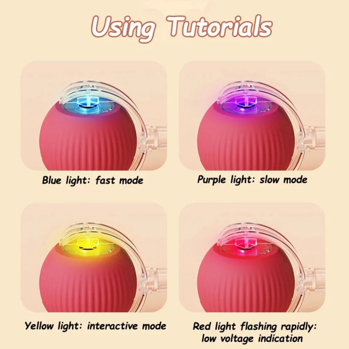 Cat ball toy automatic smart mode with LED indicators 