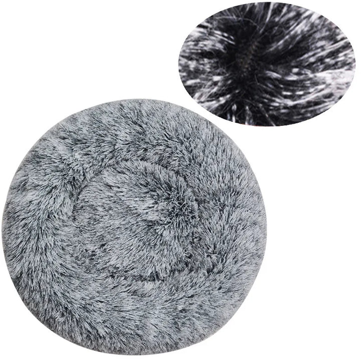 Gray Round Dog Bed