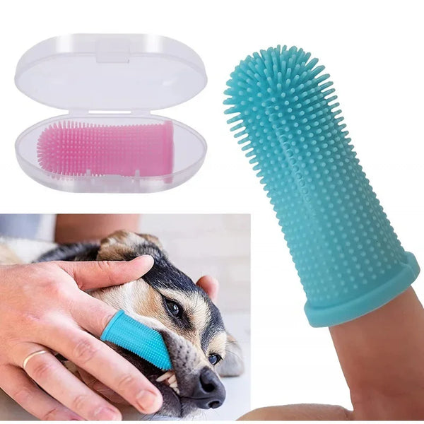 Blue Dog Finger Toothbrush