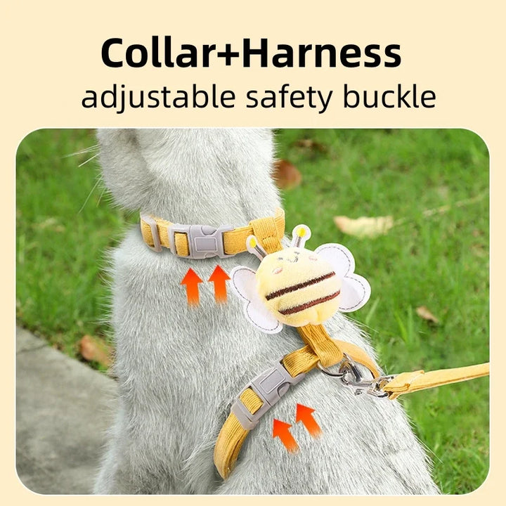  cat harness and leash with adjustable safety buckle