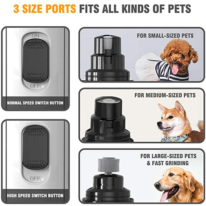 Electric dog nail grinder three ports for all breeds of pets