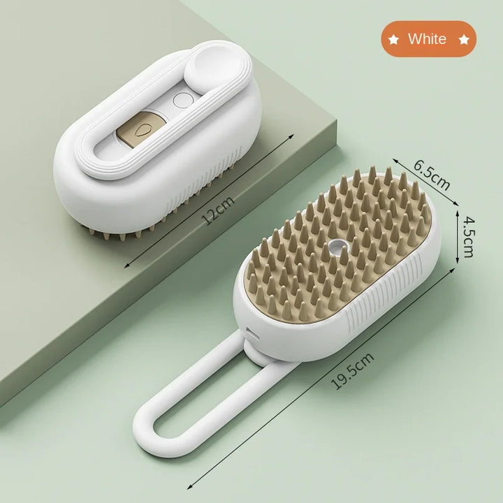 White dog grooming brush with bristles and dimensions 
