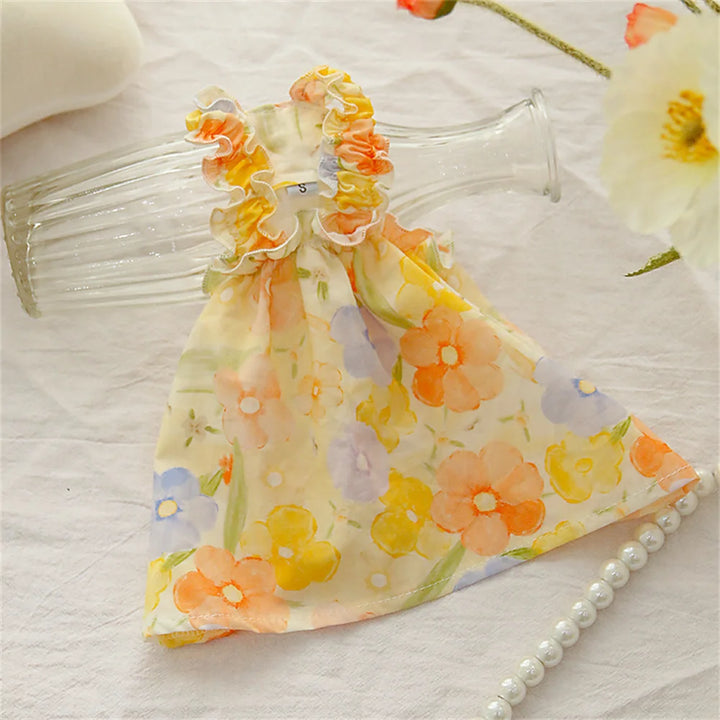 Cat Floral dress with ruffled sleeves 