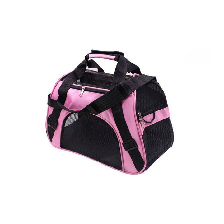 Light pink dog and cat carrier traveling bag