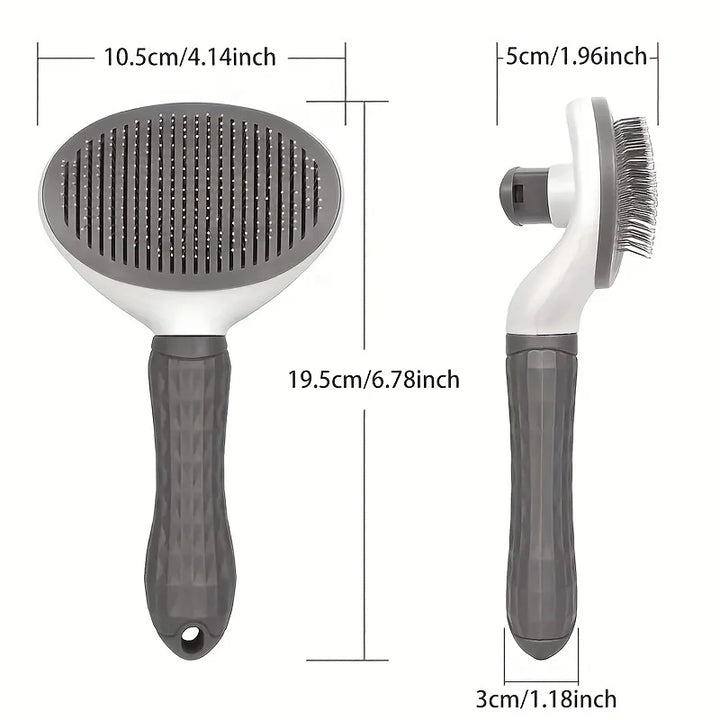 Pet hair removal brush measurements