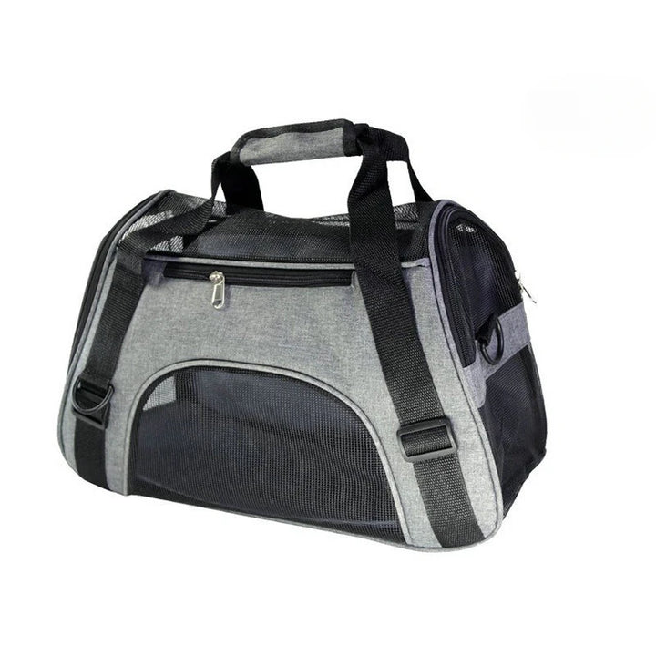 Gray dog and cat carrier traveling bag