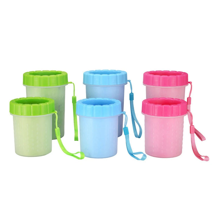 Size difference between small and large pet paw cleaner
