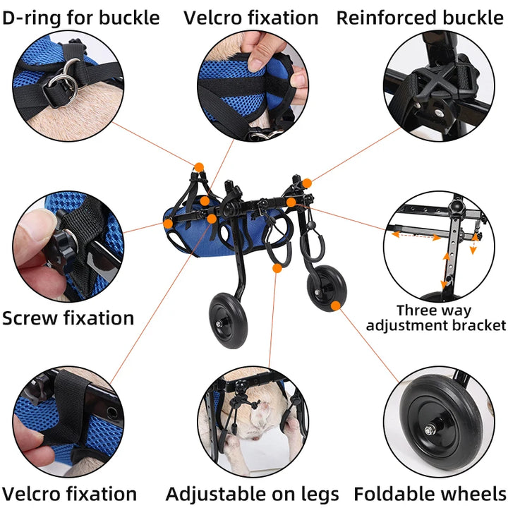 Dog wheelchair features