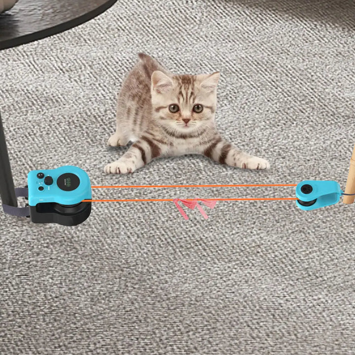 Cat playing with Remote-Controlled Cat Toy