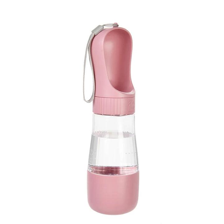 Pink Portable Dog Water and Food Bottle