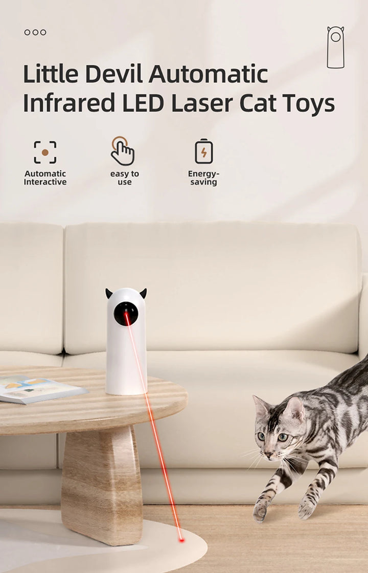 Cat playing with Automatic Cat laser toy