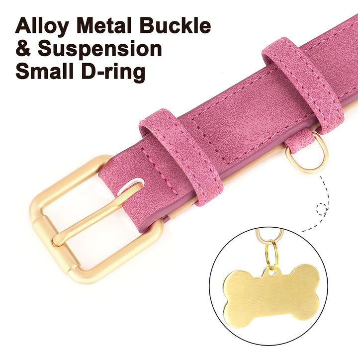 Pink belt with gold buckle and small gold D-ring on a white background