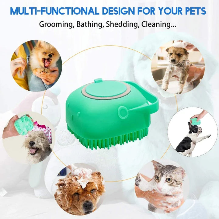 Pet Shampoo Brush is a multi-functional grooming tool for pets