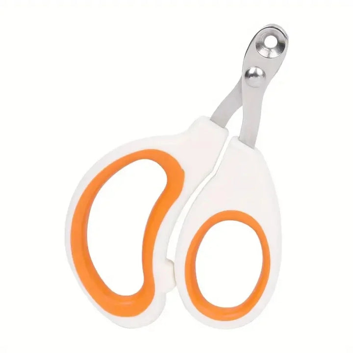 Pet nail clippers with orange handles on a white background