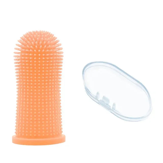 Orange Dog Finger Toothbrush
