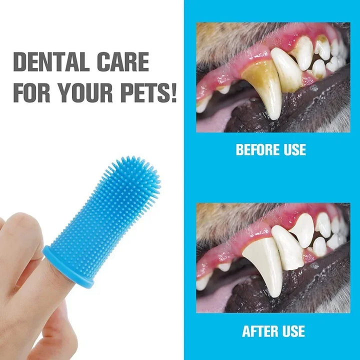  Dog Finger Toothbrush with 'Before Use' and 'After Use' 