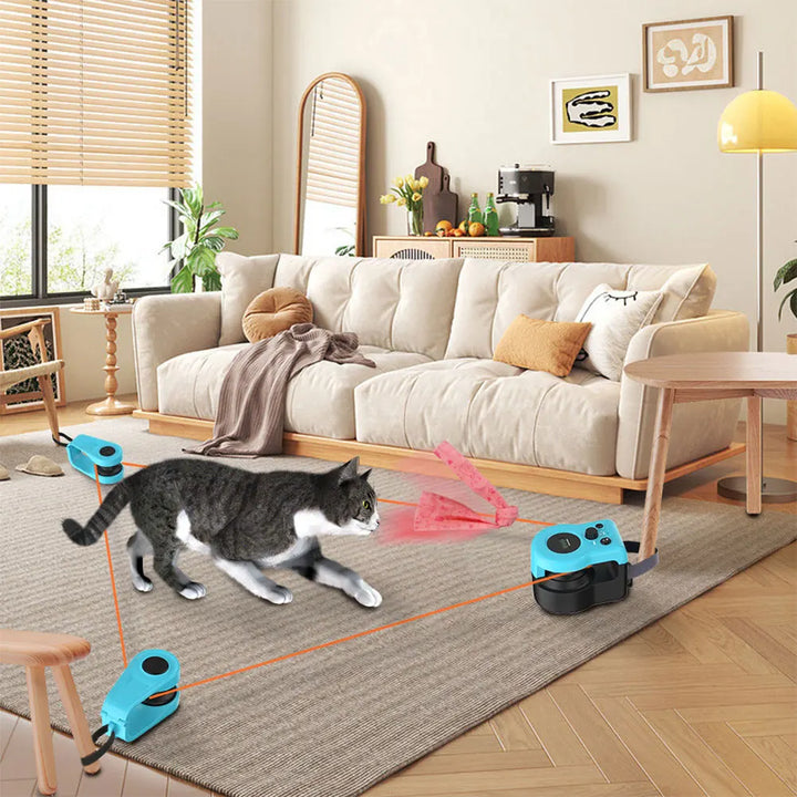 cat playing with Remote-Controlled Cat Toy 